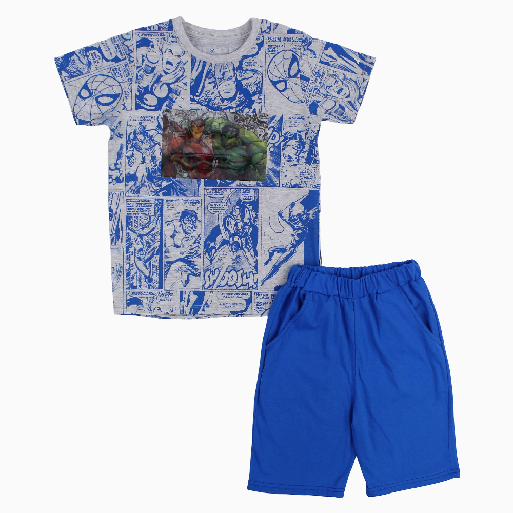 Boys Cotton Pajama Set – Avengers Print