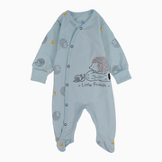 Baby Boys Cotton Baby Footie - Fox and Hedgehog Print