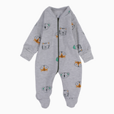 Baby Boys Cotton	Baby Footie - Wild Animals Design