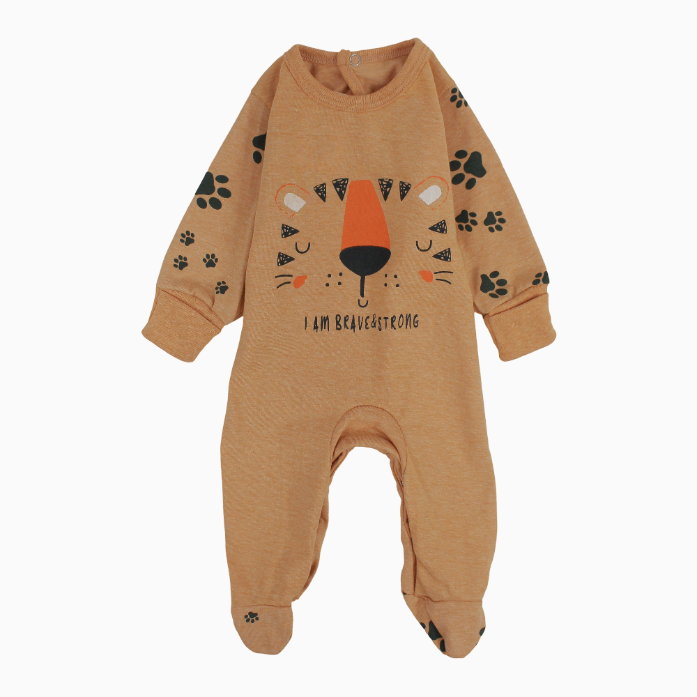 Baby Boys Cotton	Baby Footie - Wild Animals Design