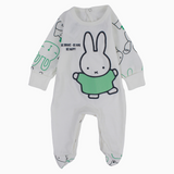 Baby Girls Cotton Baby Footie - Cute Bunny Design