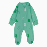 Baby Girls Cotton Baby Footie - Cute Bunny Design