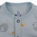 Baby Boys Cotton Romper – Fox and Hedgehog Print