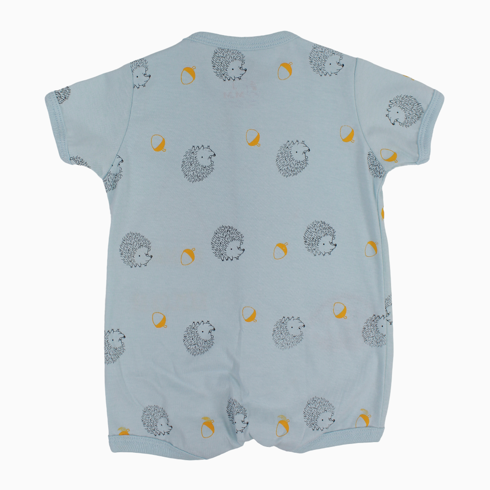 Baby Boys Cotton Romper – Fox and Hedgehog Print