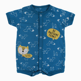 Baby Boys Cotton Romper – Fox and Hedgehog Print