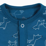 Baby Boys Cotton Romper – Fox and Hedgehog Print