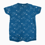 Baby Boys Cotton Romper – Fox and Hedgehog Print