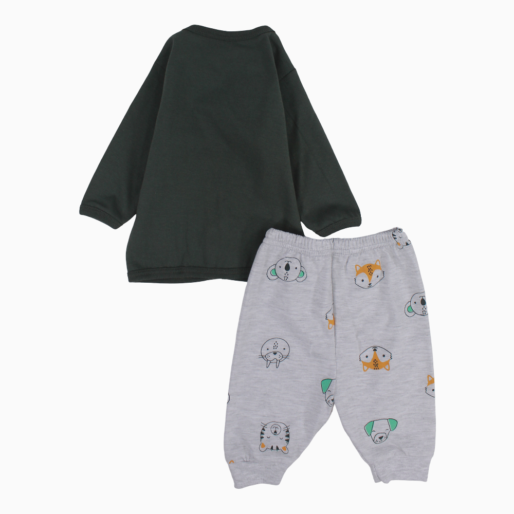 Baby Boys Cotton Pajama Set – Wild Animals Print