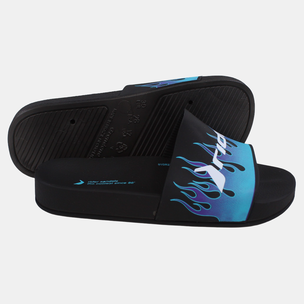 Unisex Rubber Slides - Black/Blue