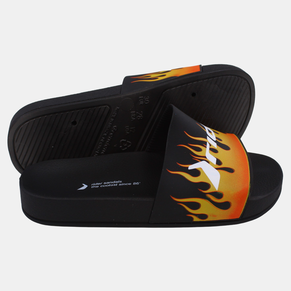 Unisex Rubber Slides - Black/Yellow