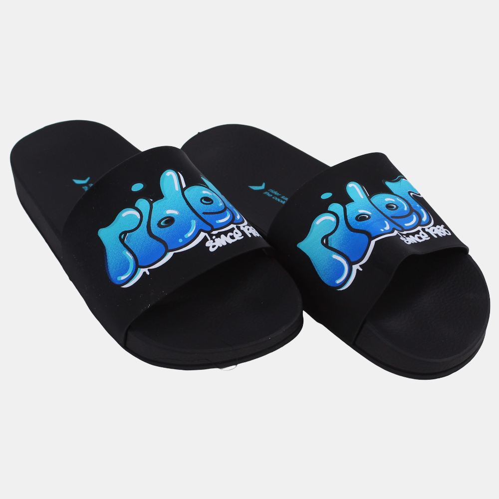 Unisex Rubber Slides - Black/Blue