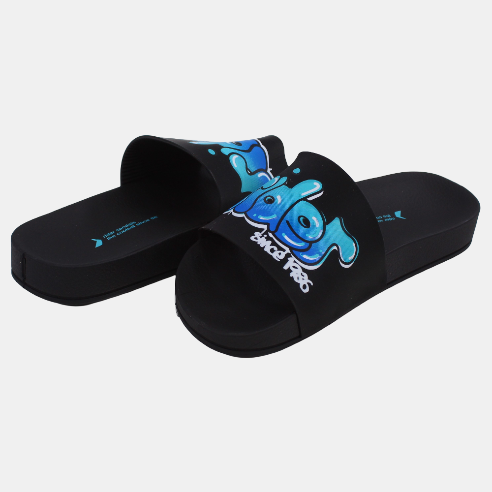 Unisex Rubber Slides - Black/Blue