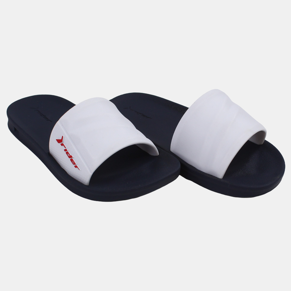Unisex Rubber Slides - Navy/White