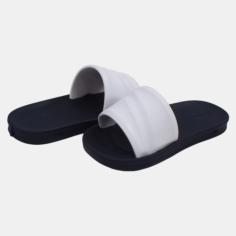 Unisex Rubber Slides - Navy/White