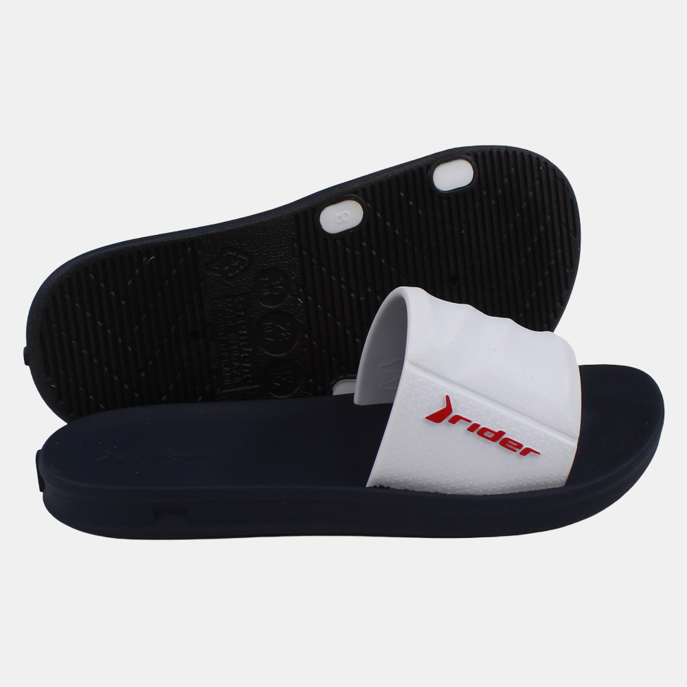 Unisex Rubber Slides - Navy/White