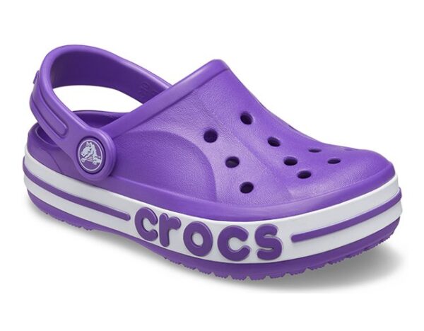 Girls Neon Purple Crocs Slippers