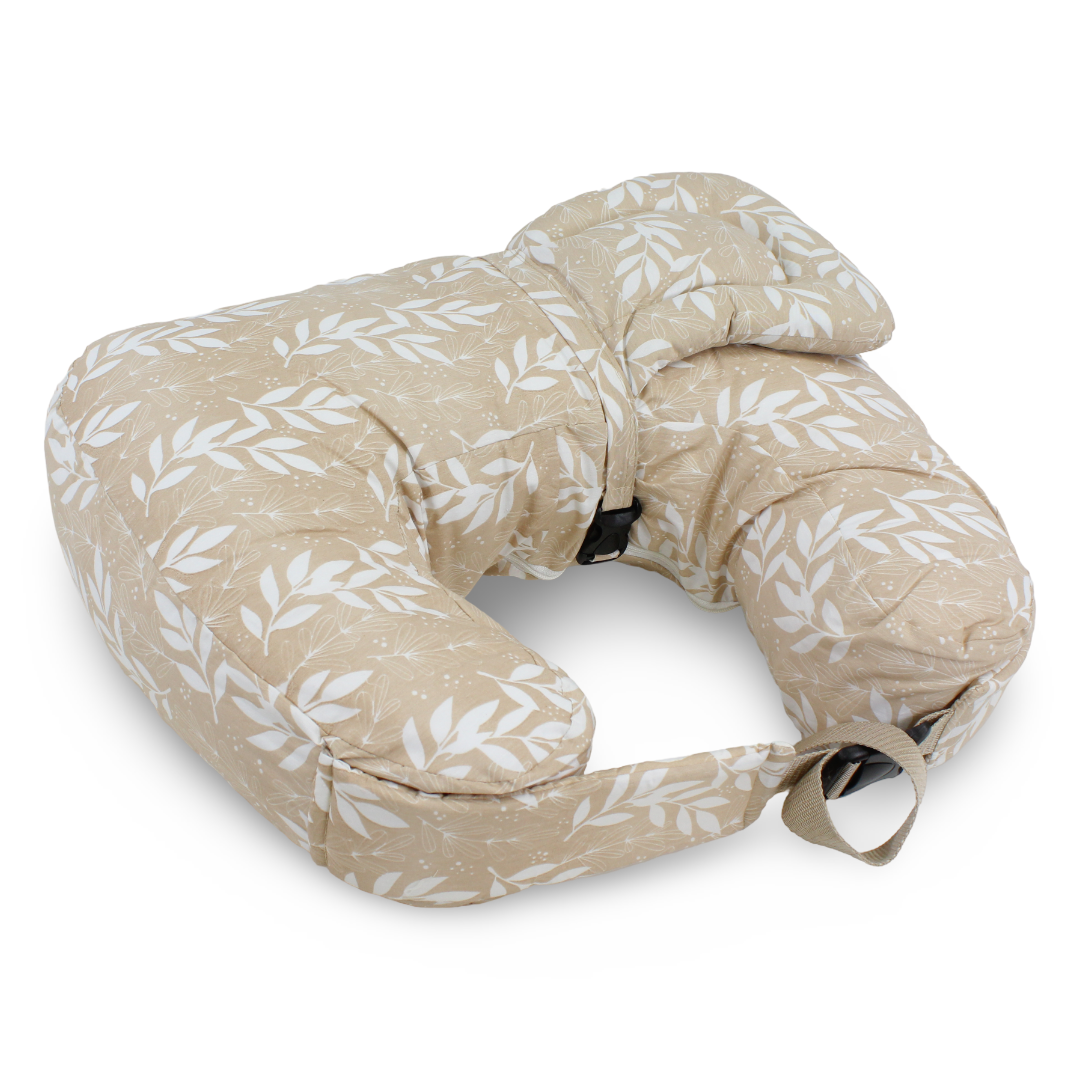 Cotton Nursing Pillow – Beige with Floral Print
