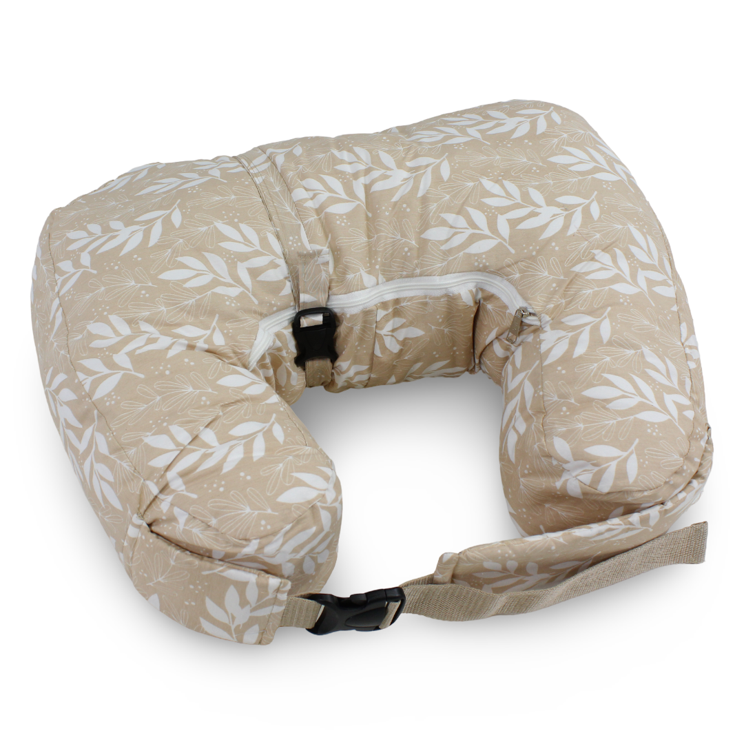 Cotton Nursing Pillow – Beige with Floral Print