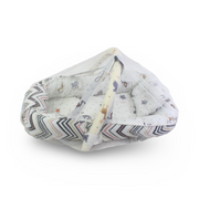 Kiddy Cotton Baby Carrycot – Off-White with Zigzag Design