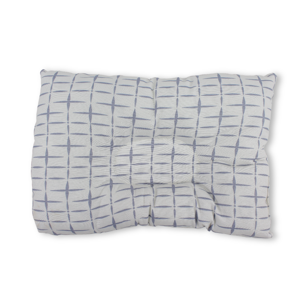Cotton Small Pillow – Off-White & Baby Blue