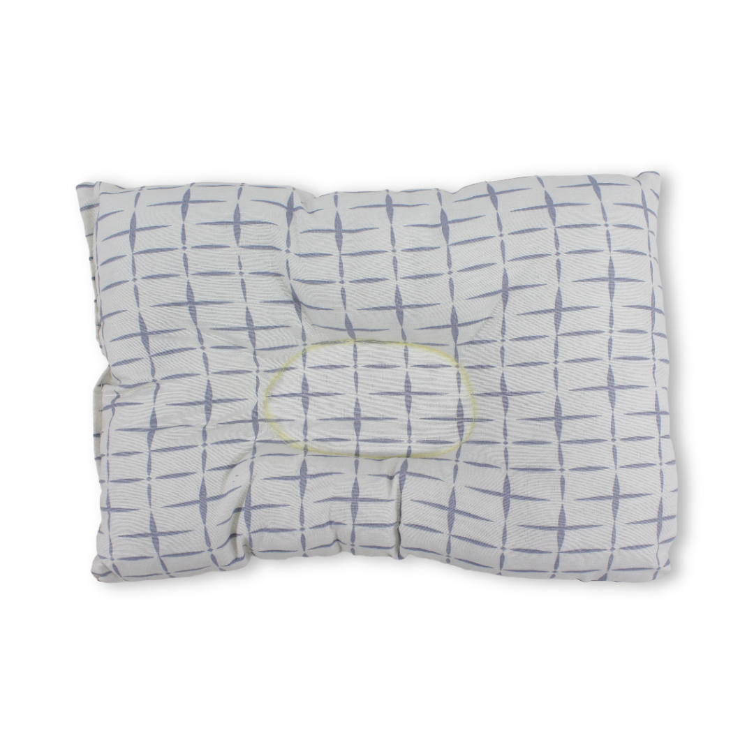 Cotton Small Pillow – Off-White & Baby Blue