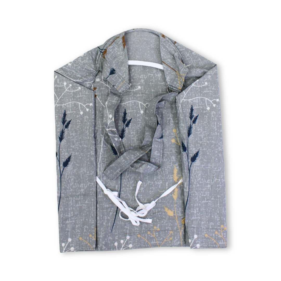 Cotton Baby Nursing Cover – Grey with Branches Print