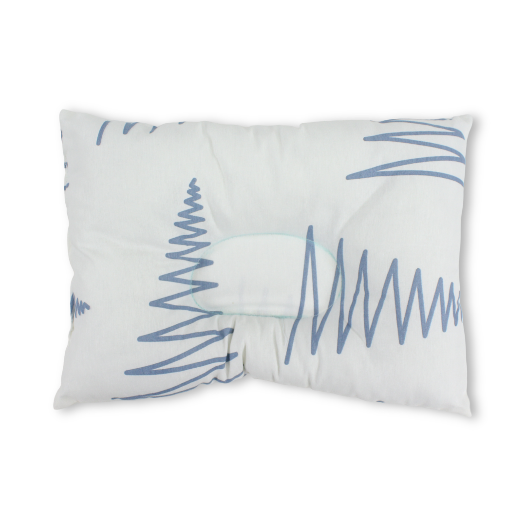 Cotton Baby Small Pillow – Off-White with Trees Print