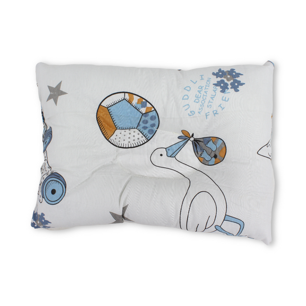 Cotton Baby Small Pillow – Off-White with Toys Print