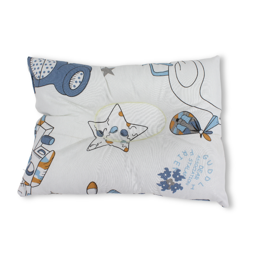 Cotton Baby Small Pillow – Off-White with Toys Print
