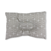 Cotton Baby Small Pillow – Off-White & Grey with Squares Print