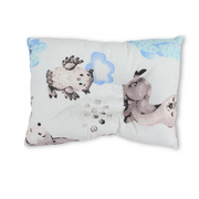 Cotton Baby Small Pillow – Off-White with Cloud & Owl Print