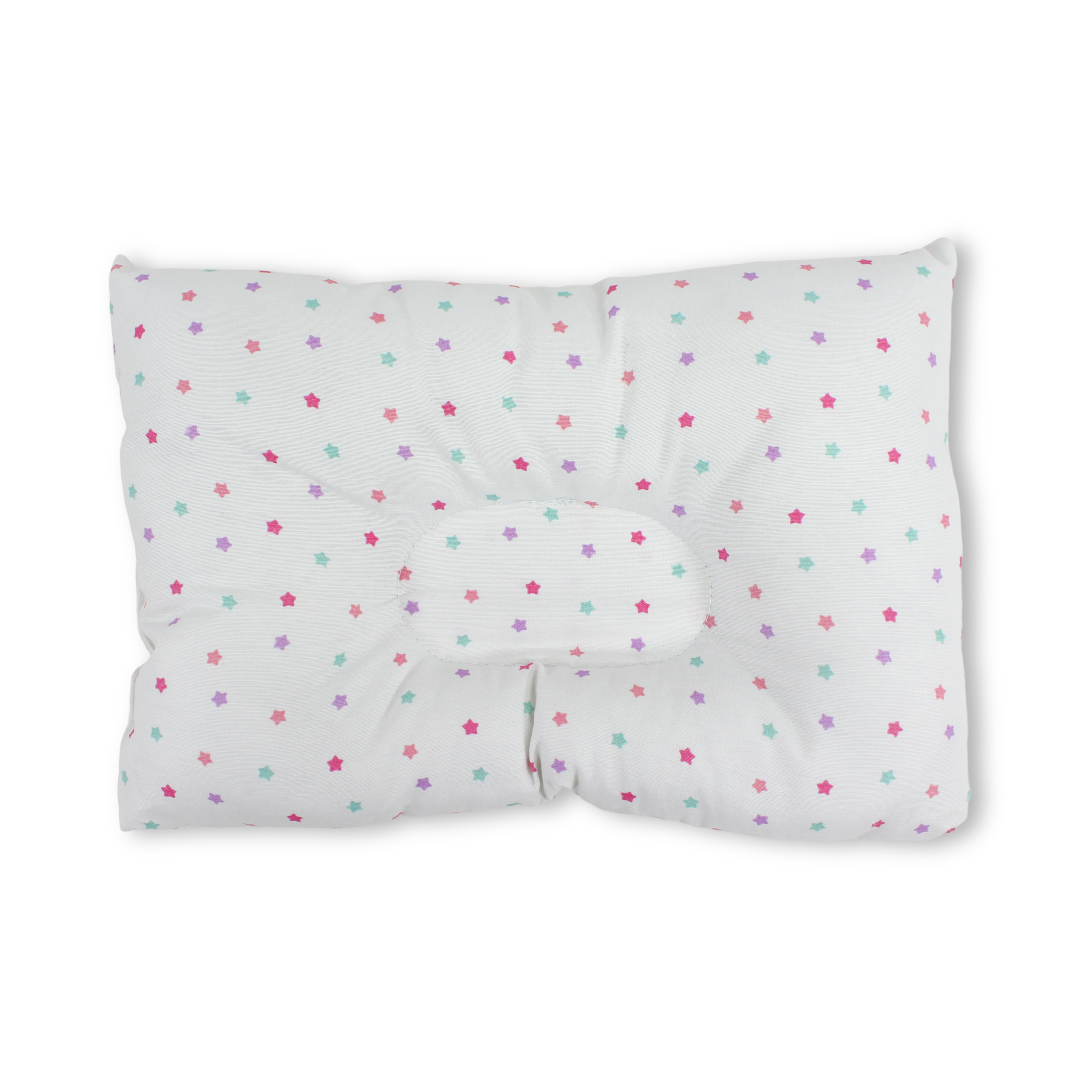 Cotton Baby Small Pillow – Off-White with Stars Print