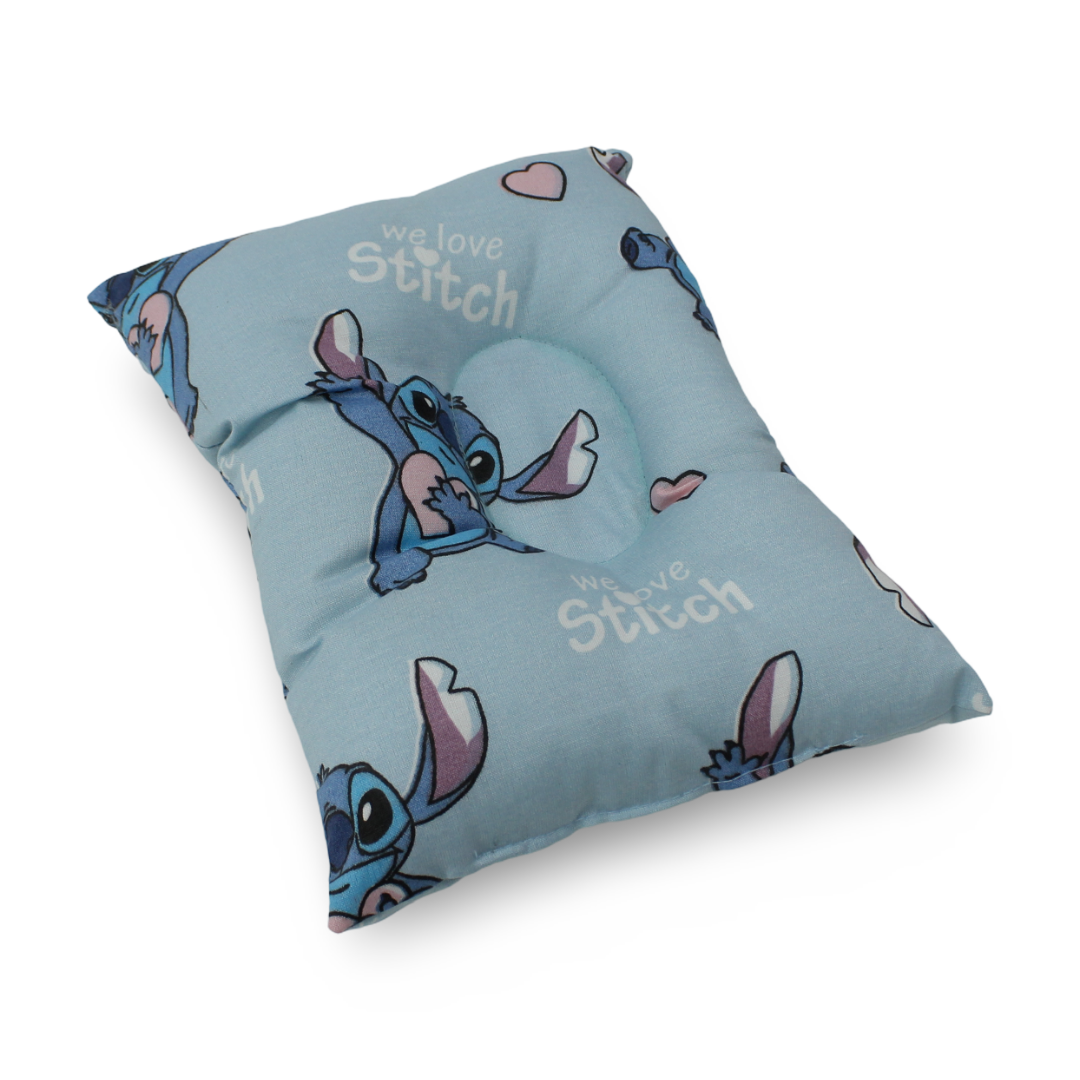Small Pillow – Baby Blue with Stitch Print
