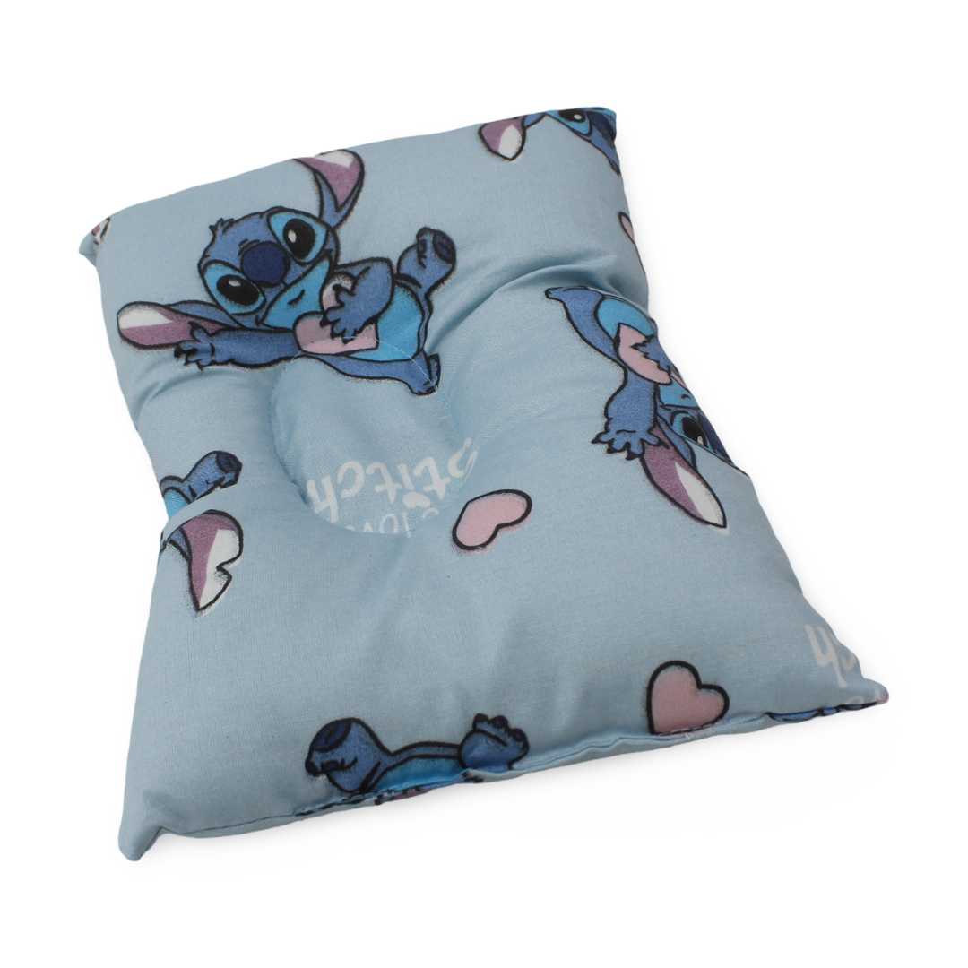 Small Pillow – Baby Blue with Stitch Print