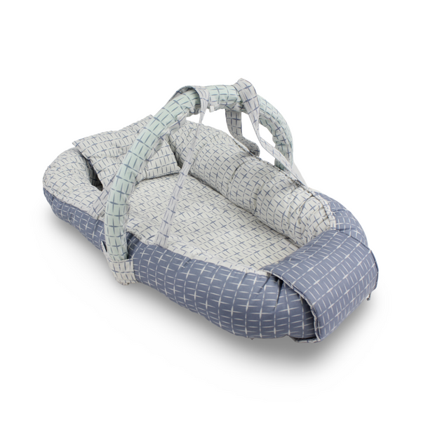 Cotton Baby Nest – Off-White & Grey