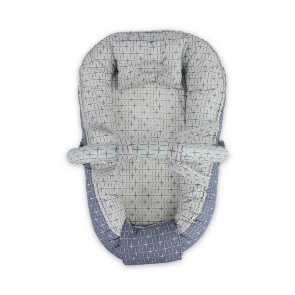 Cotton Baby Nest – Off-White & Grey