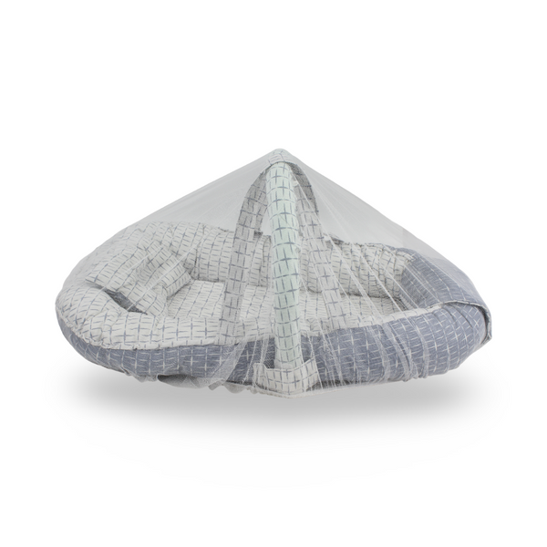 Cotton Baby Nest – Off-White & Grey