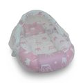 Cotton Baby Nest – Pink with Crown Print
