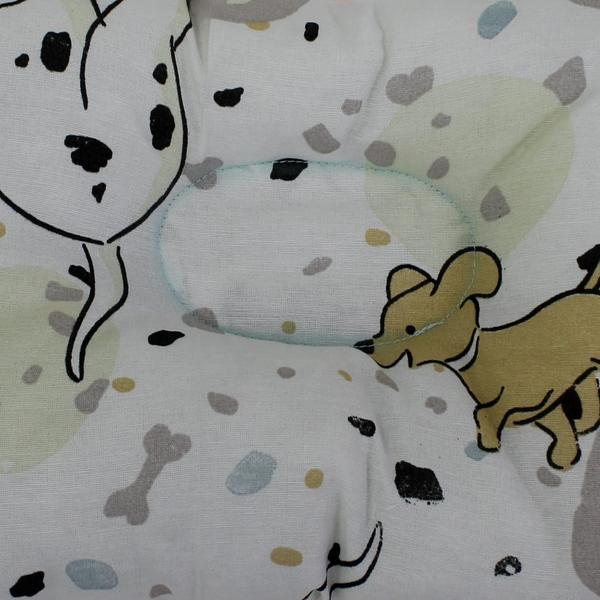 Cotton Small Pillow – Off-White with Dalmatian Print