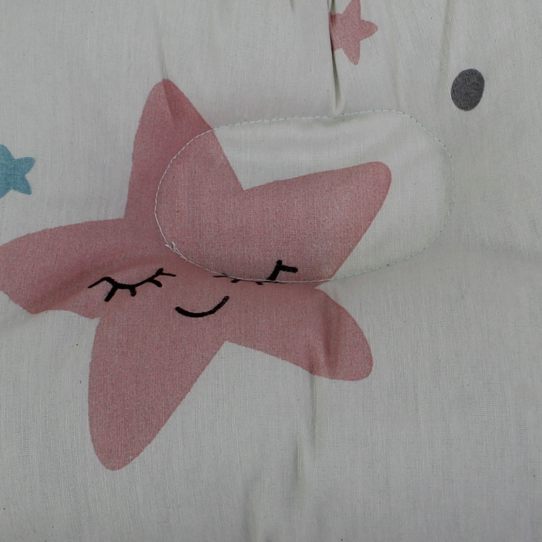 Cotton Small Pillow – Off-White with Stars Print