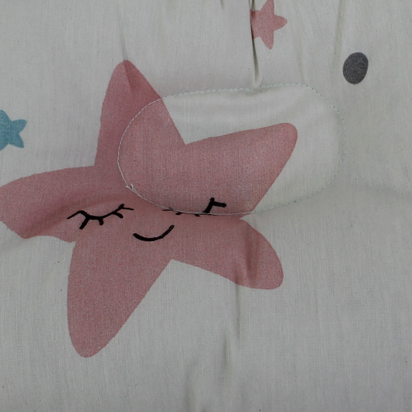 Cotton Small Pillow – Off-White with Stars Print