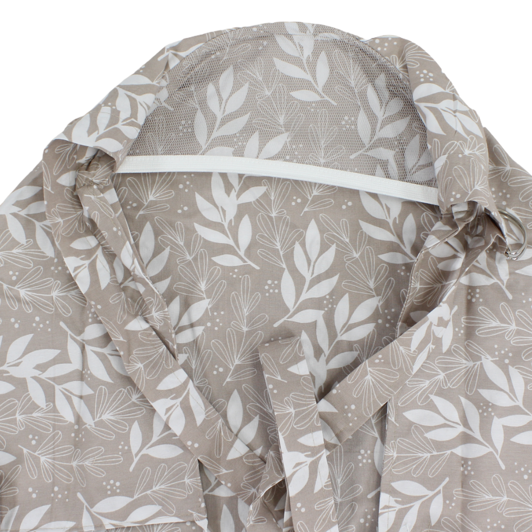 Cotton Nursing Cover – Beige with Leaves Print