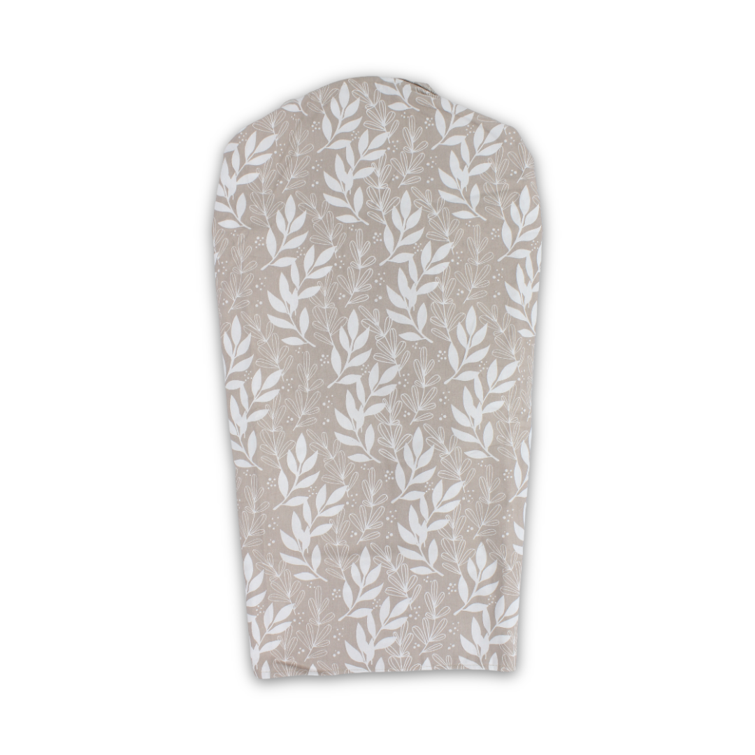Cotton Nursing Cover – Beige with Leaves Print