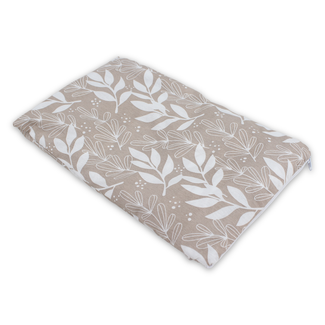 Cotton Nursing Cover – Beige with Leaves Print