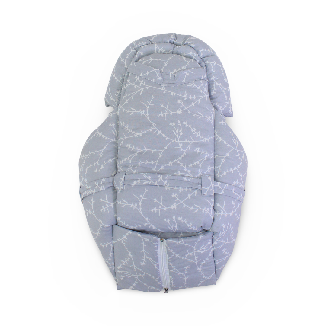 Cotton Baby Cuddle Cushion – Grey with Floral Print
