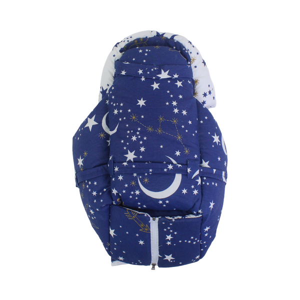 Cotton Baby Cuddle Cushion – Off-White & Navy with Stars Print