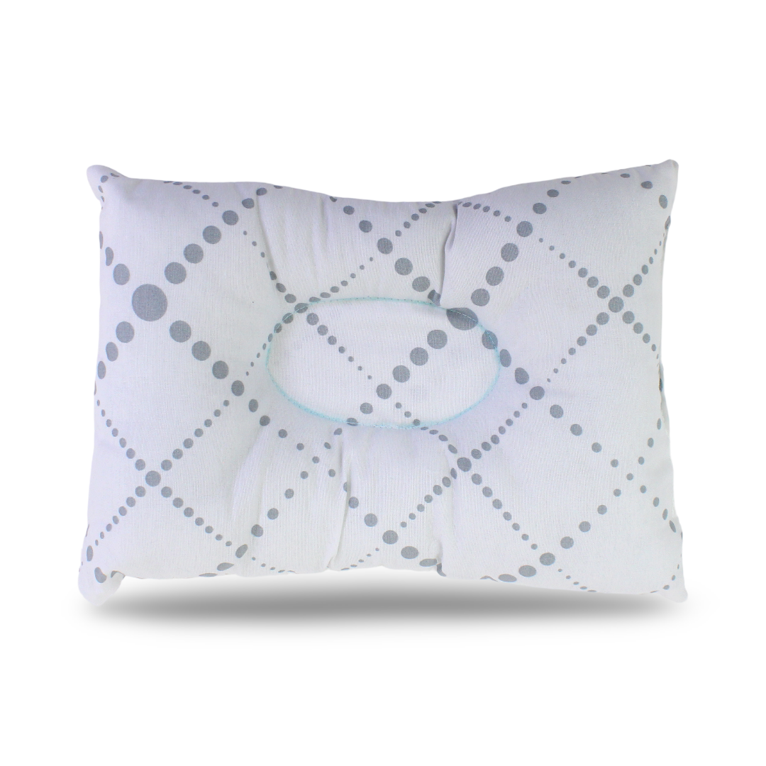 Cotton Small Pillow – Off-White with Dotted Print