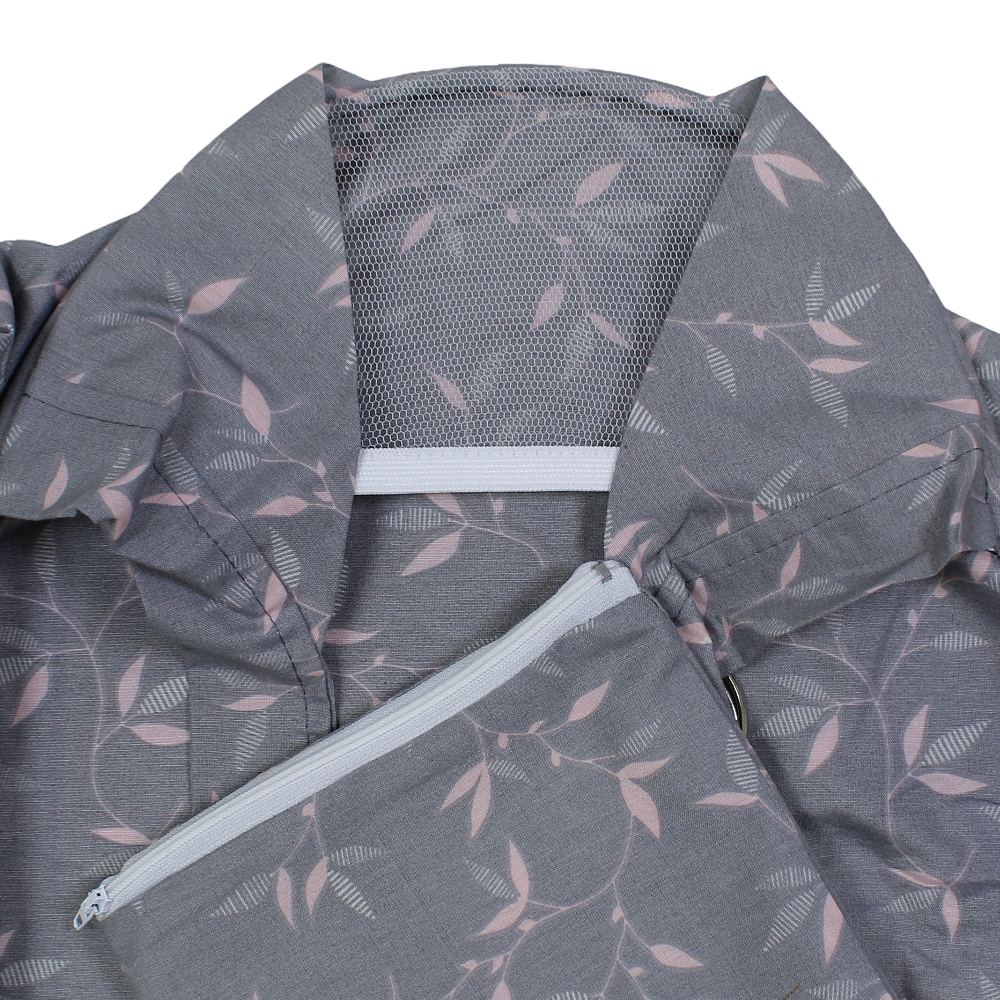 Cotton Nursing Cover – Grey with Leaves Print