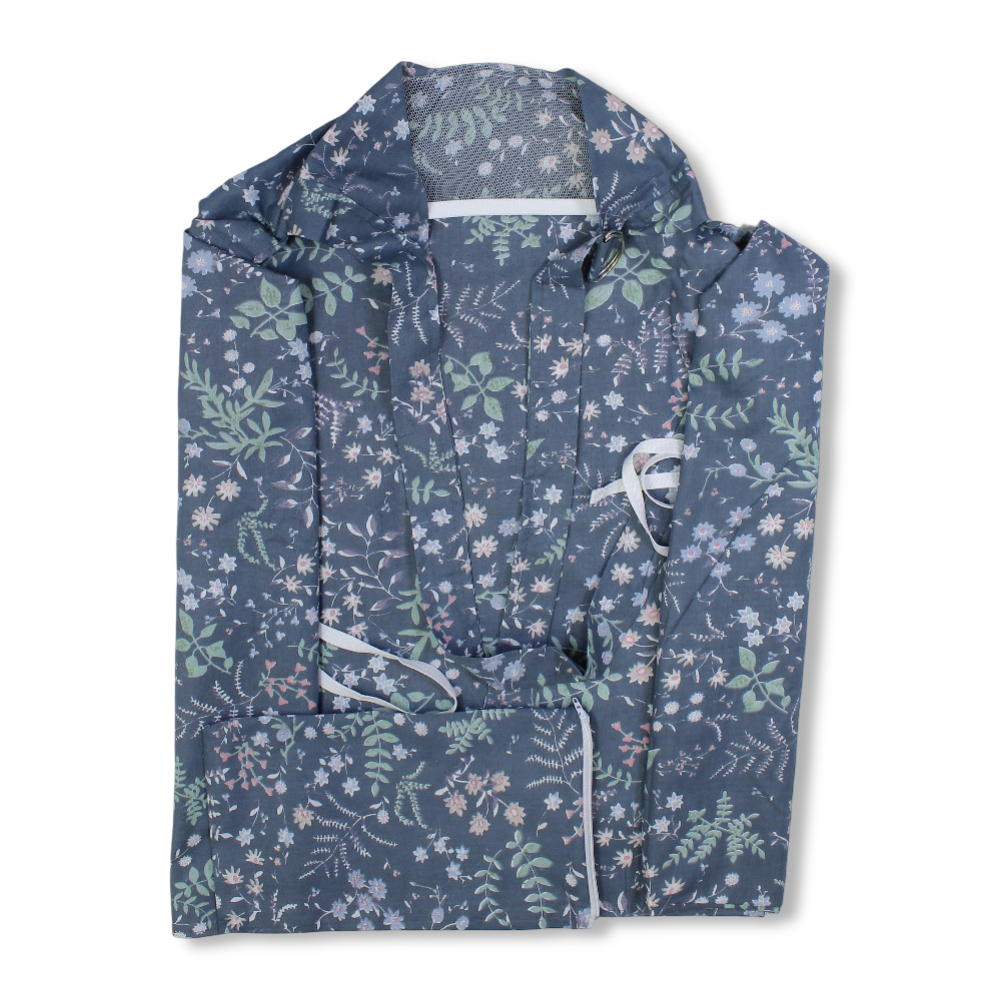 Cotton Nursing Cover – Navy with Floral Print