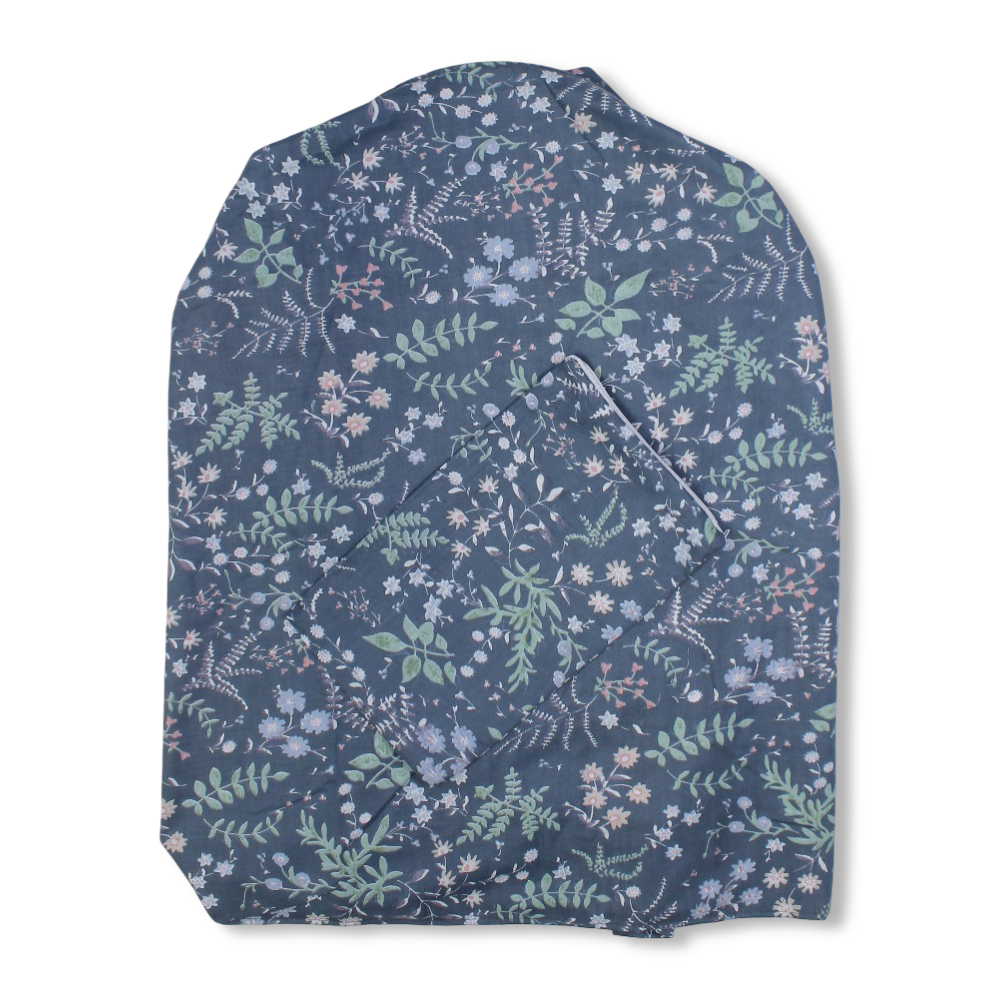 Cotton Nursing Cover – Navy with Floral Print